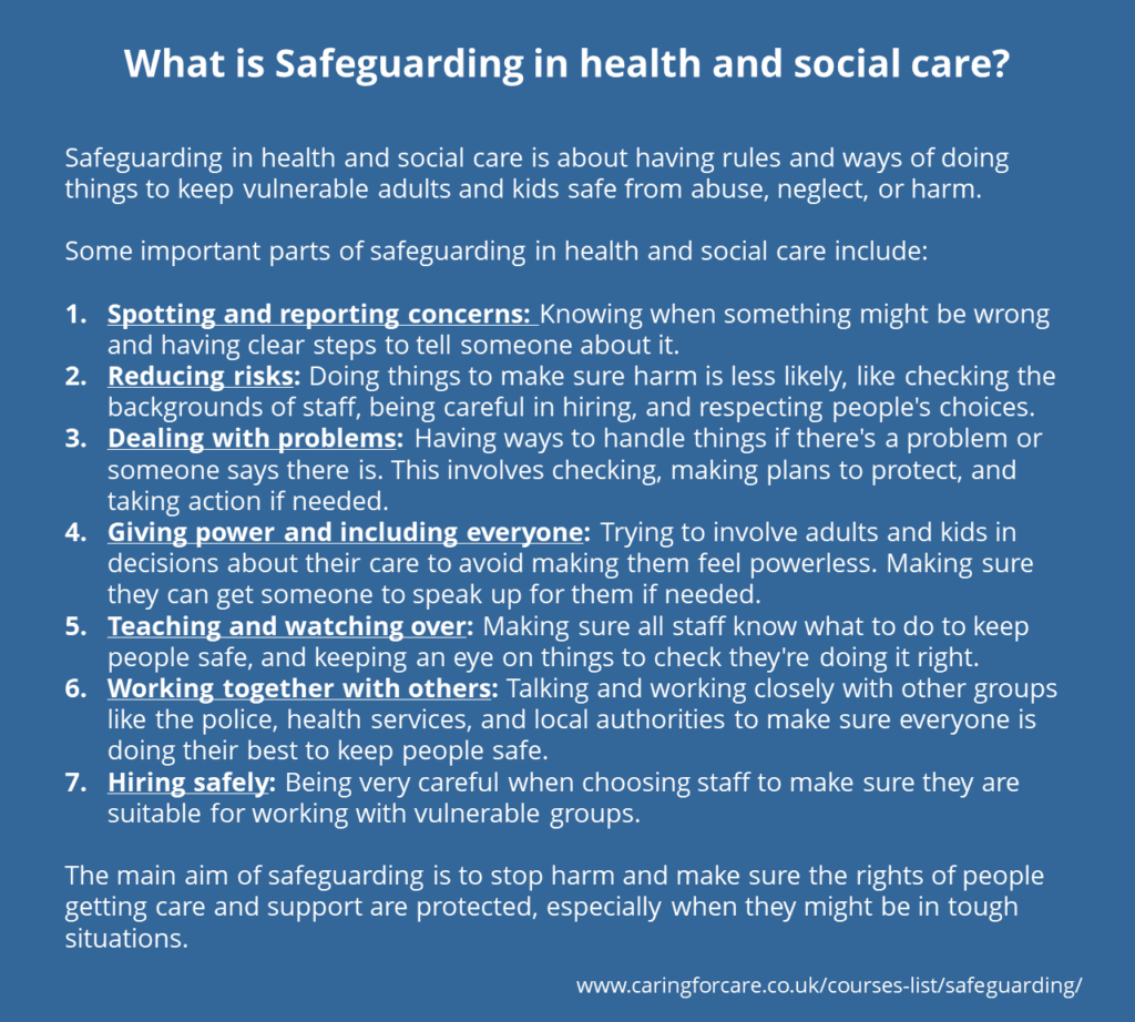 What Safeguarding means in health and social care