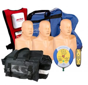 The Pro Instructor Kit (Adult) includes 3 Advanced Practi-Man CPR Manikins for up to 12 persons