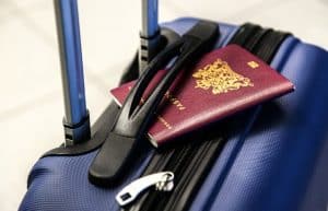 Luggage and Passport for traveling