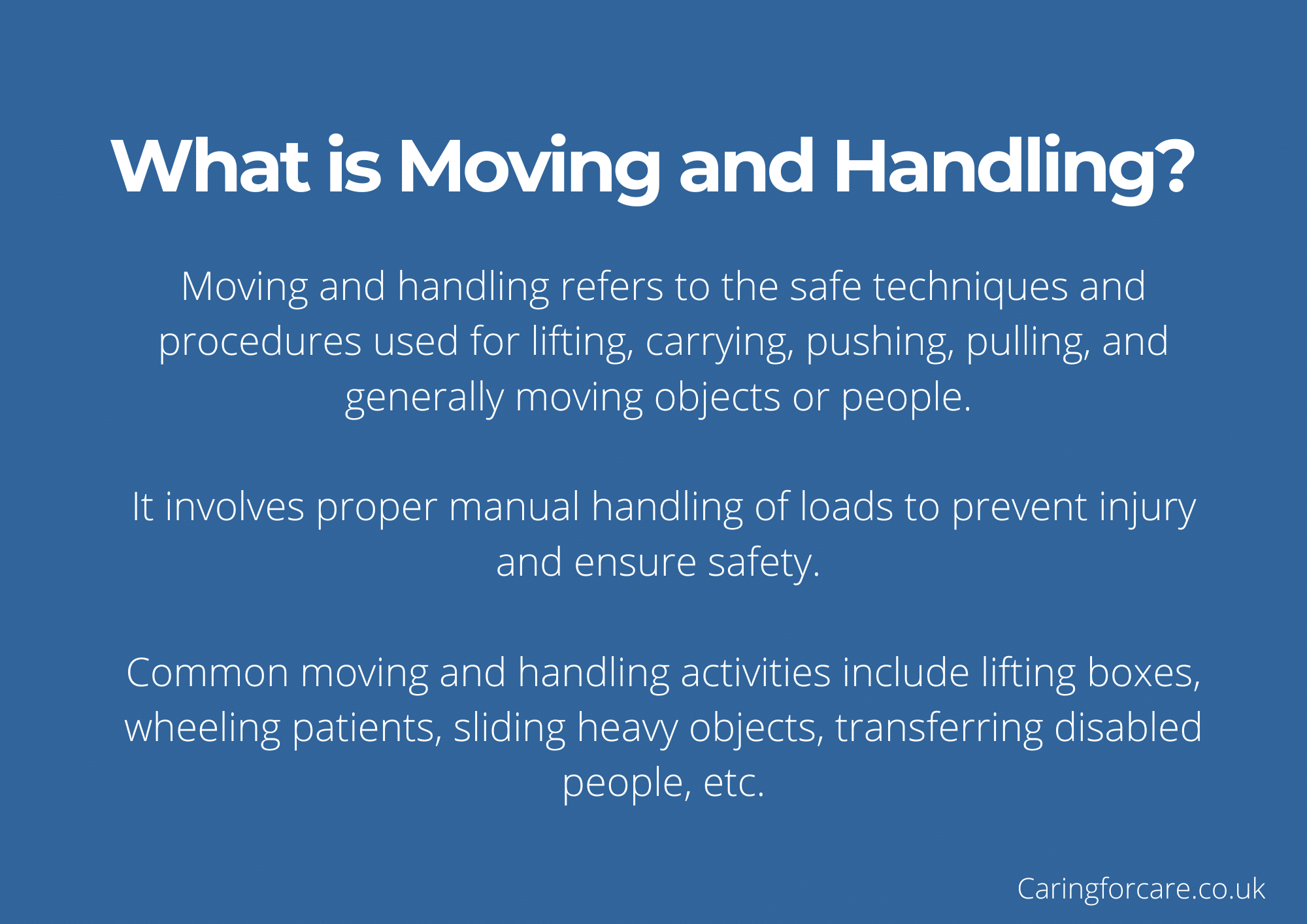 What is Moving and Handling definition