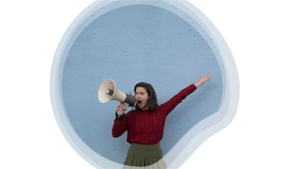calling out using a megaphone
