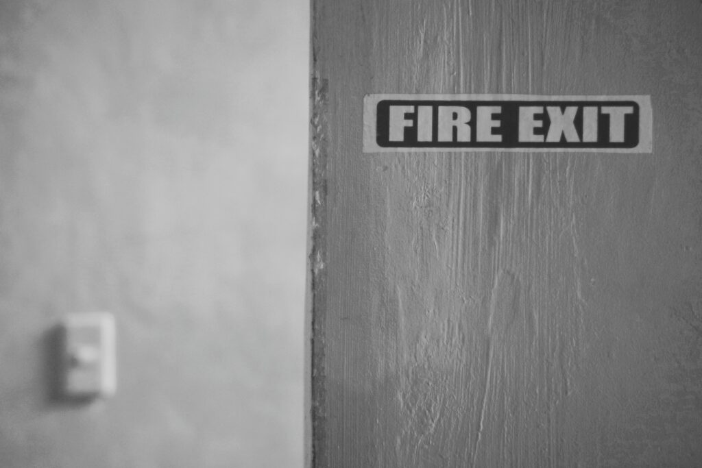 Fire exit and entrance door