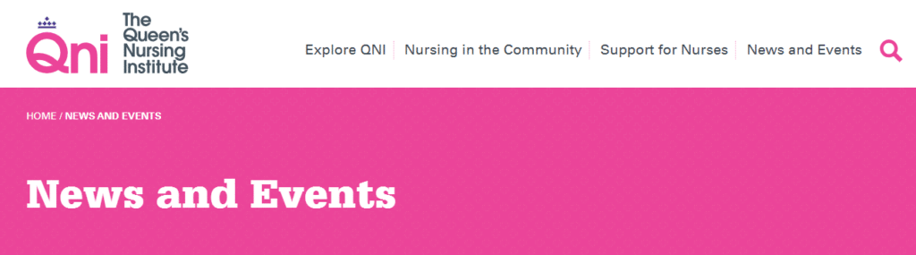 The Queen's Nursing Institute Webpage banner